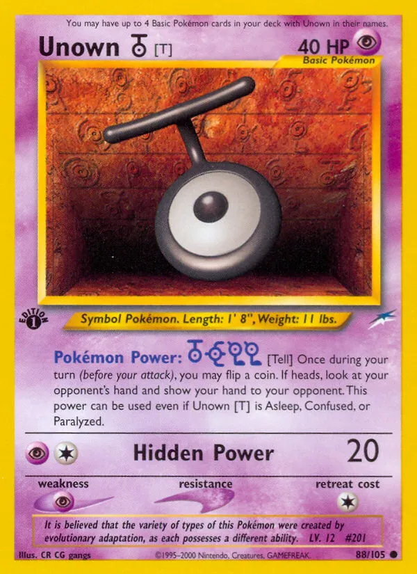 Unown [T] - Neo Destiny