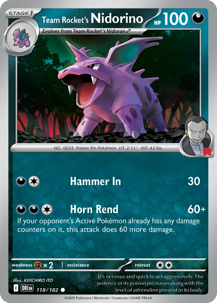 Team Rocket's Nidorino - Destined Rivals