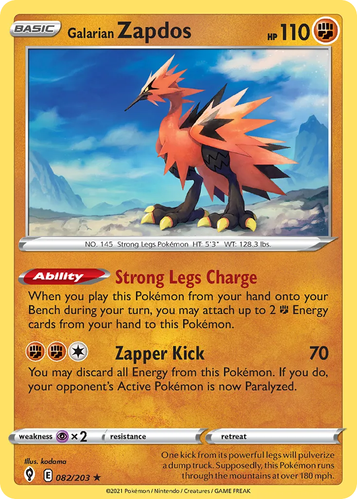 Galarian Zapdos - Evolving Skies