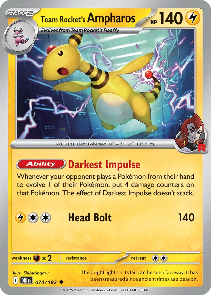 Team Rocket's Ampharos - Destined Rivals
