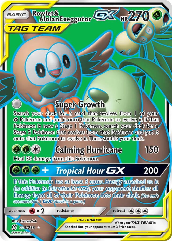 Rowlet & Alolan Exeggutor-GX - Unified Minds