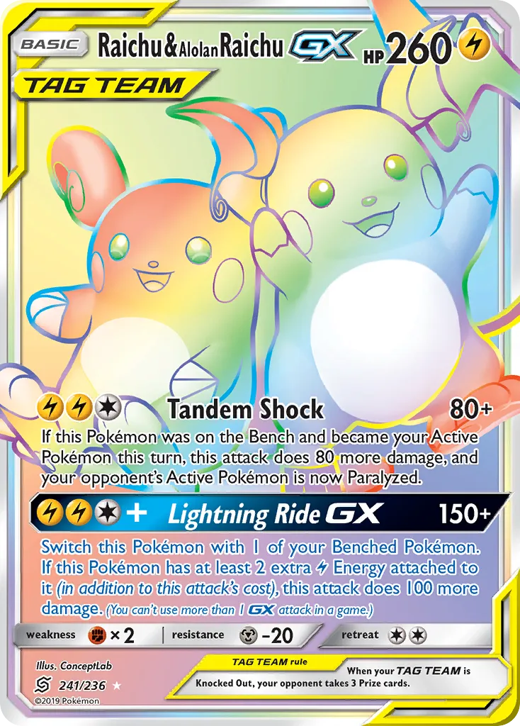 Raichu & Alolan Raichu-GX - Unified Minds