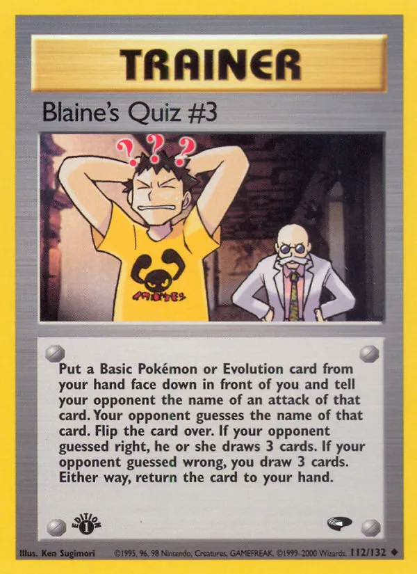 Blaine's Quiz #3 - Gym Challenge