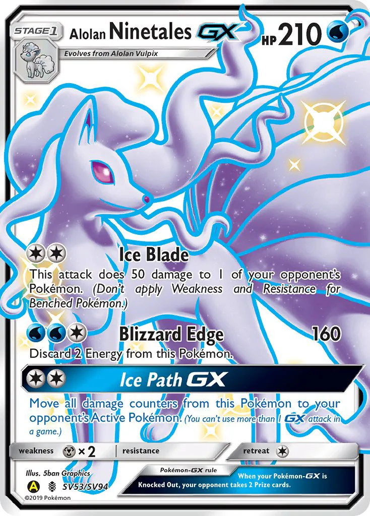 Alolan Ninetales-GX - Hidden Fates Shiny Vault