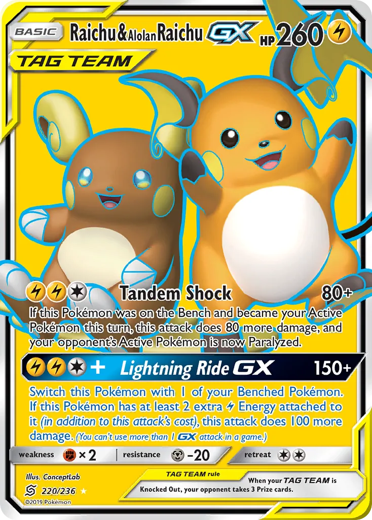 Raichu & Alolan Raichu-GX - Unified Minds