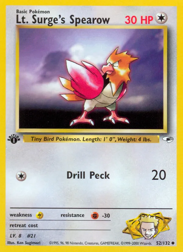 Lt. Surge's Spearow - Gym Heroes