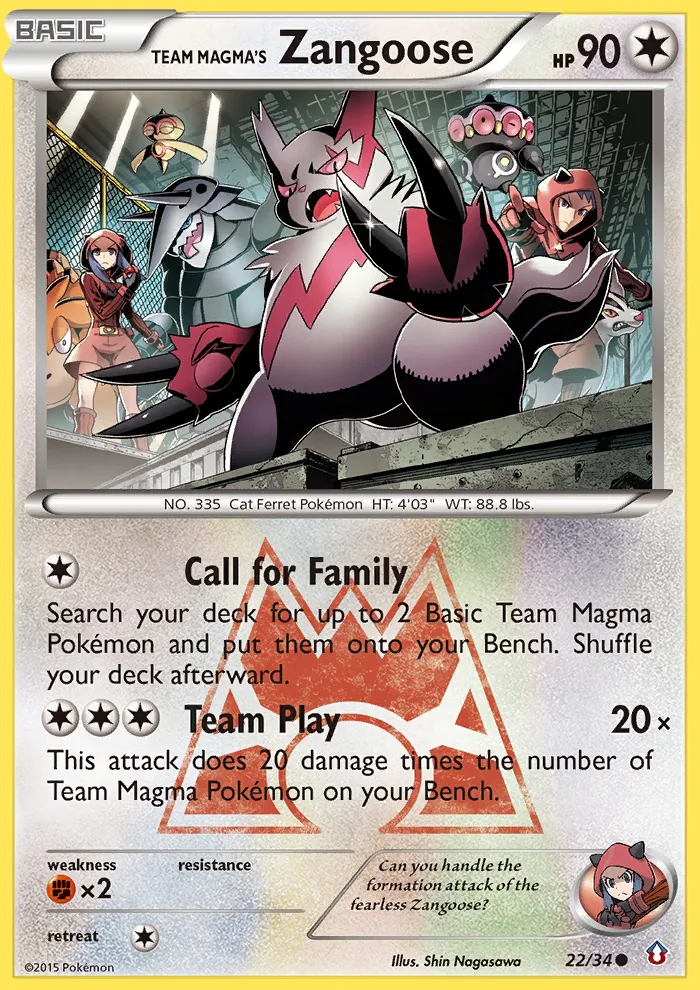 Team Magma's Zangoose - Double Crisis