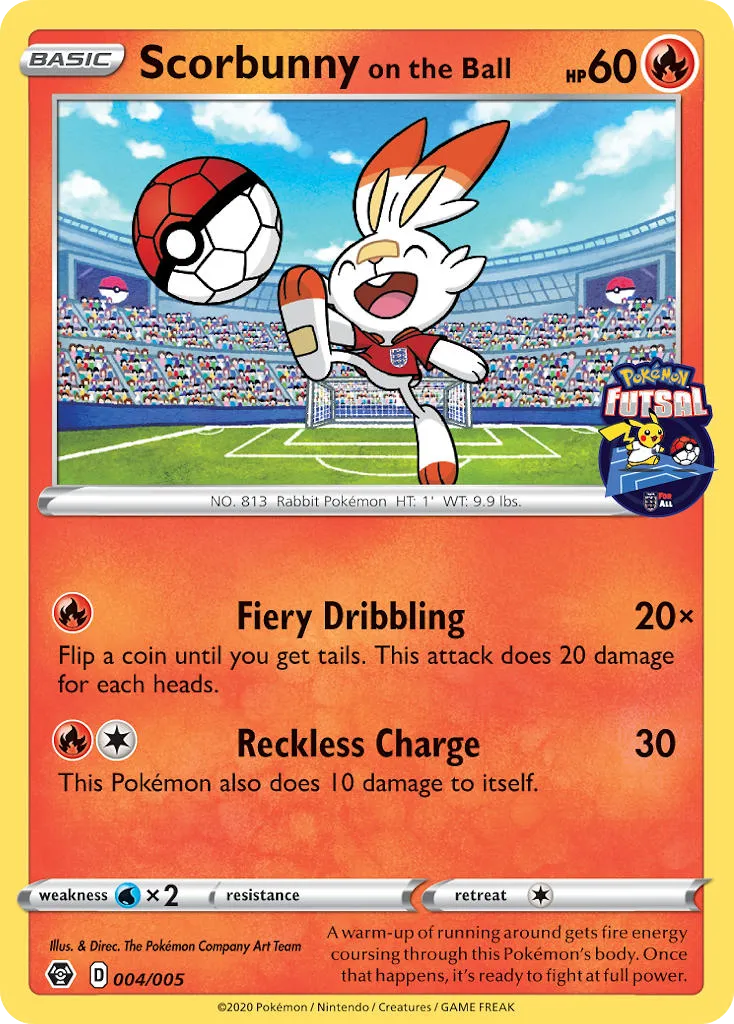 Scorbunny on the Ball - Pokémon Futsal Collection