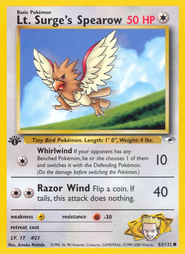 Lt. Surge's Spearow - Gym Heroes