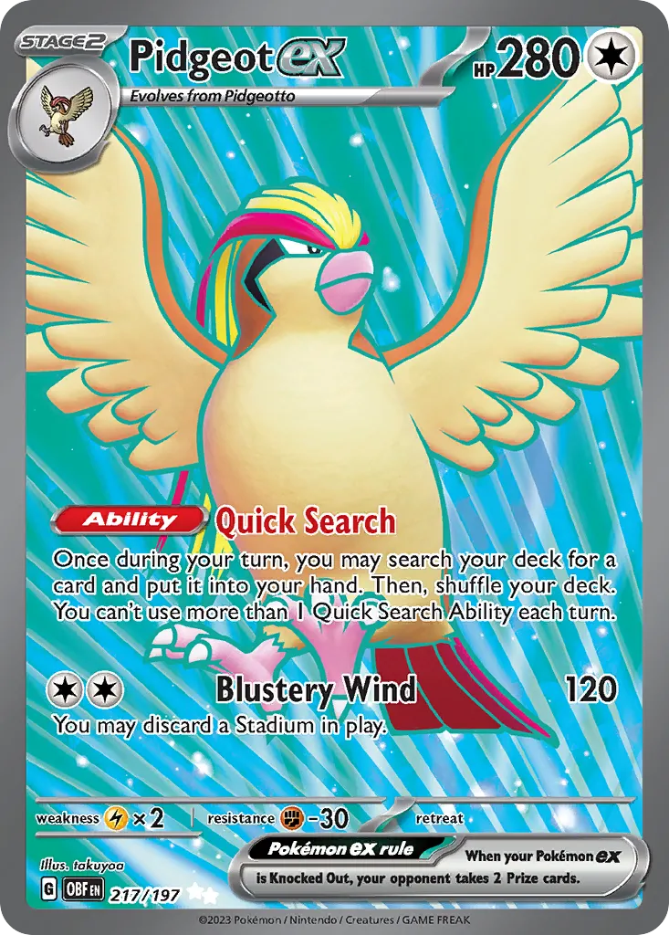 Pidgeot ex - Obsidian Flames