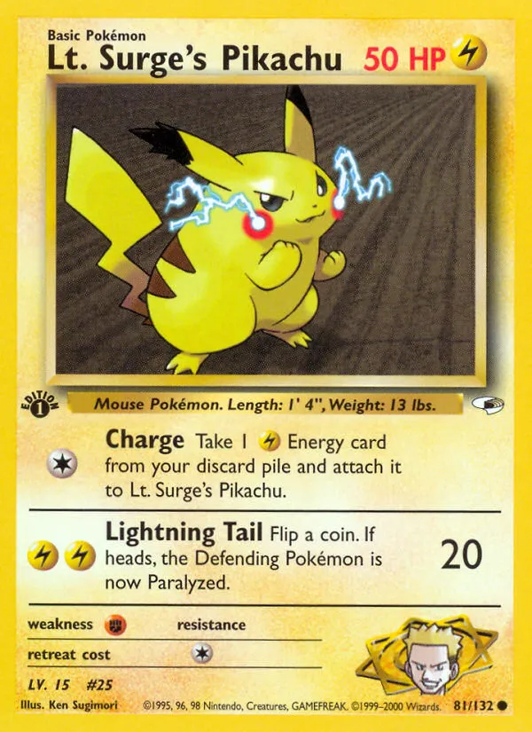 Lt. Surge's Pikachu - Gym Heroes